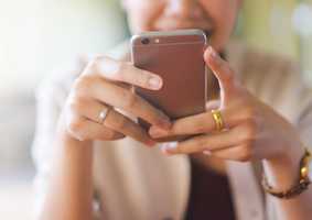 person holding a mobile phone