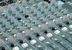 Dials and buttons on a mixing desk