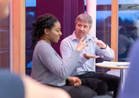 PhD student discussing with Supervisor