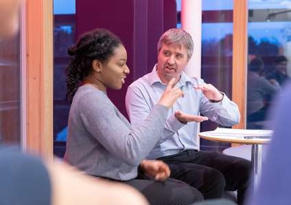 PhD student discussing with Supervisor