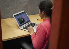 woman using laptop computer