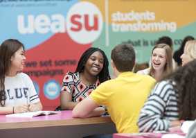 students talking in the Hive