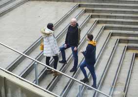mature students on steps