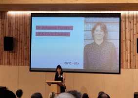 Johanna Forster presenting at UEA Court