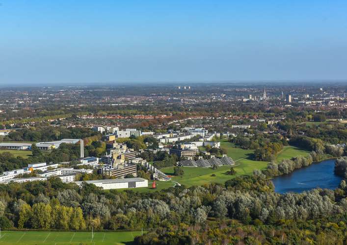 Aerial photograph of UEA and Norwich