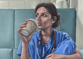 A medical worker in professional clothing