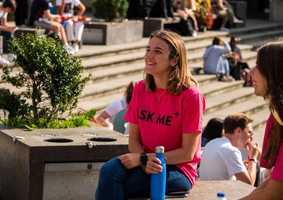 Tour guide on campus