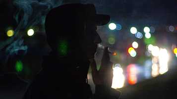 young man at night