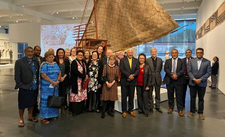 The Fiji Prime Minister visiting the Fiji exhibition