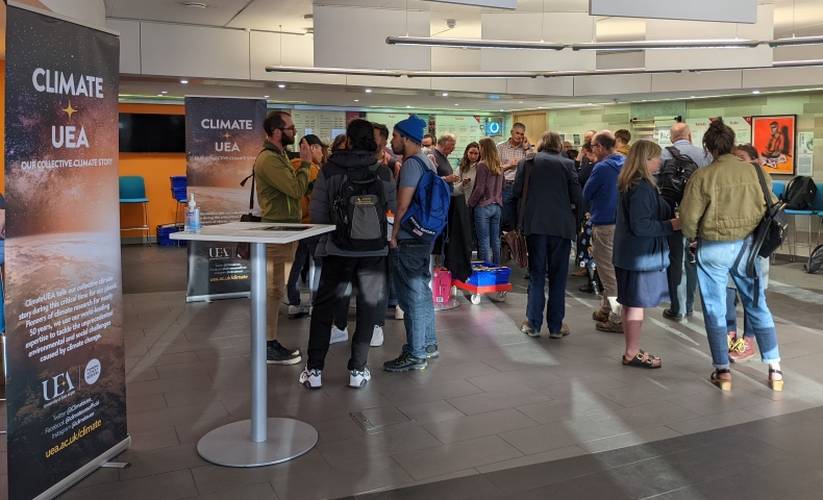 People attending the ClimateUEA presentation