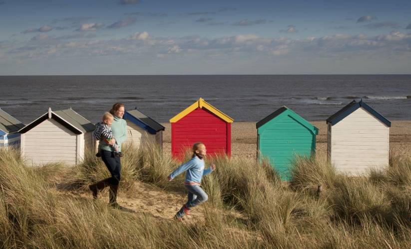 Coloured beach huts at Southwold