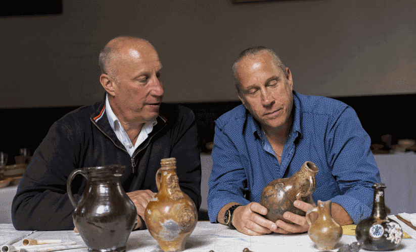 Julian and Lincoln Barnwell with some of their discoveries