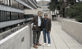 Dr KeeWee Tan and Omar Alattas on the UEA campus.
