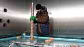 Coring of ice samples 20 cm thick
