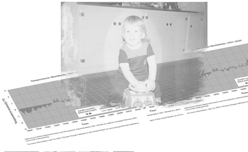 Picture of a child overlapping a graph