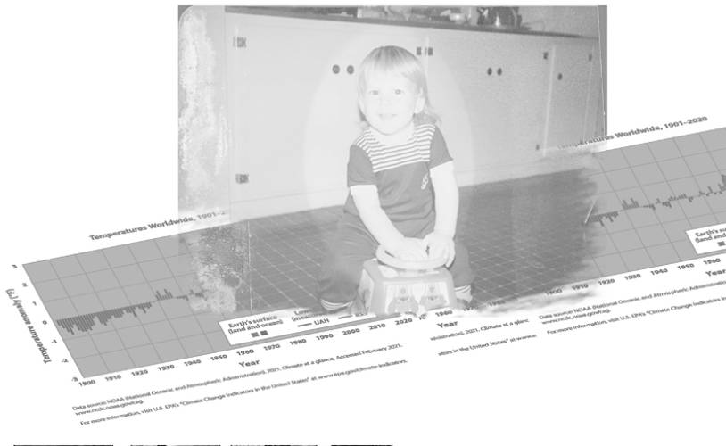 Picture of a child overlapping a graph
