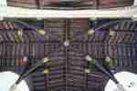 Roof at St Peter Hungate  - a hipped transept roof with angel bosses