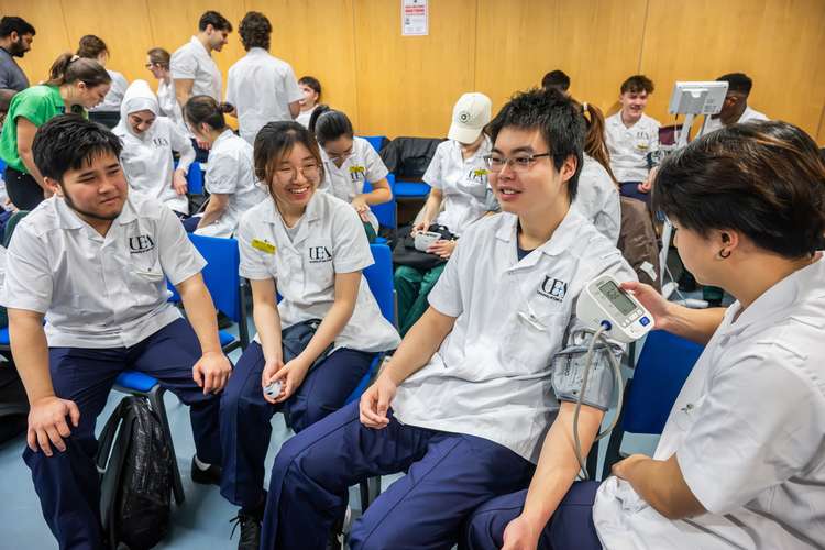Physiotherapy students in simulation