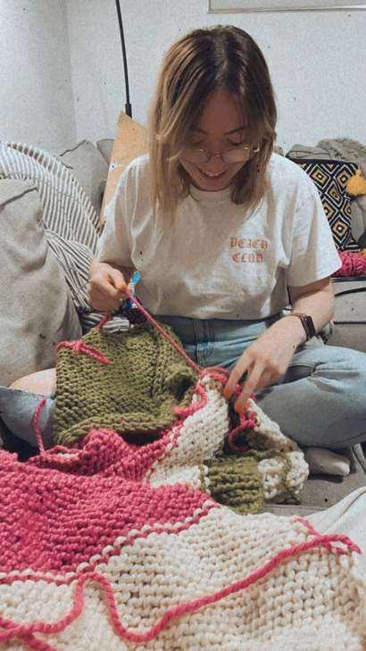 Katie has taken up knitting in the last few months