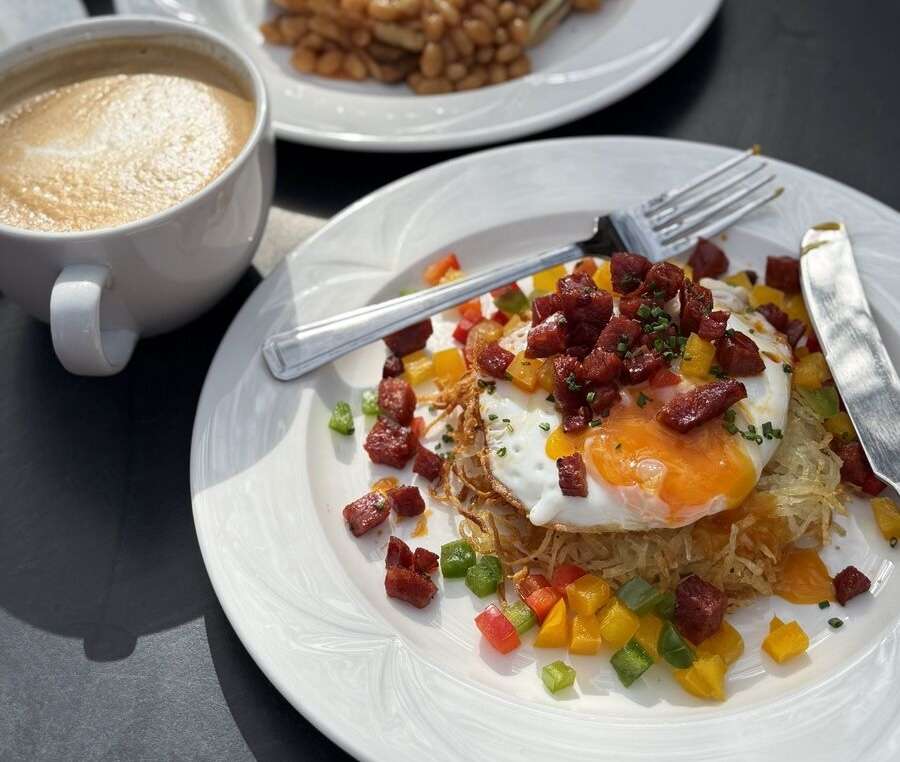 a weekend brunch and cup of coffee