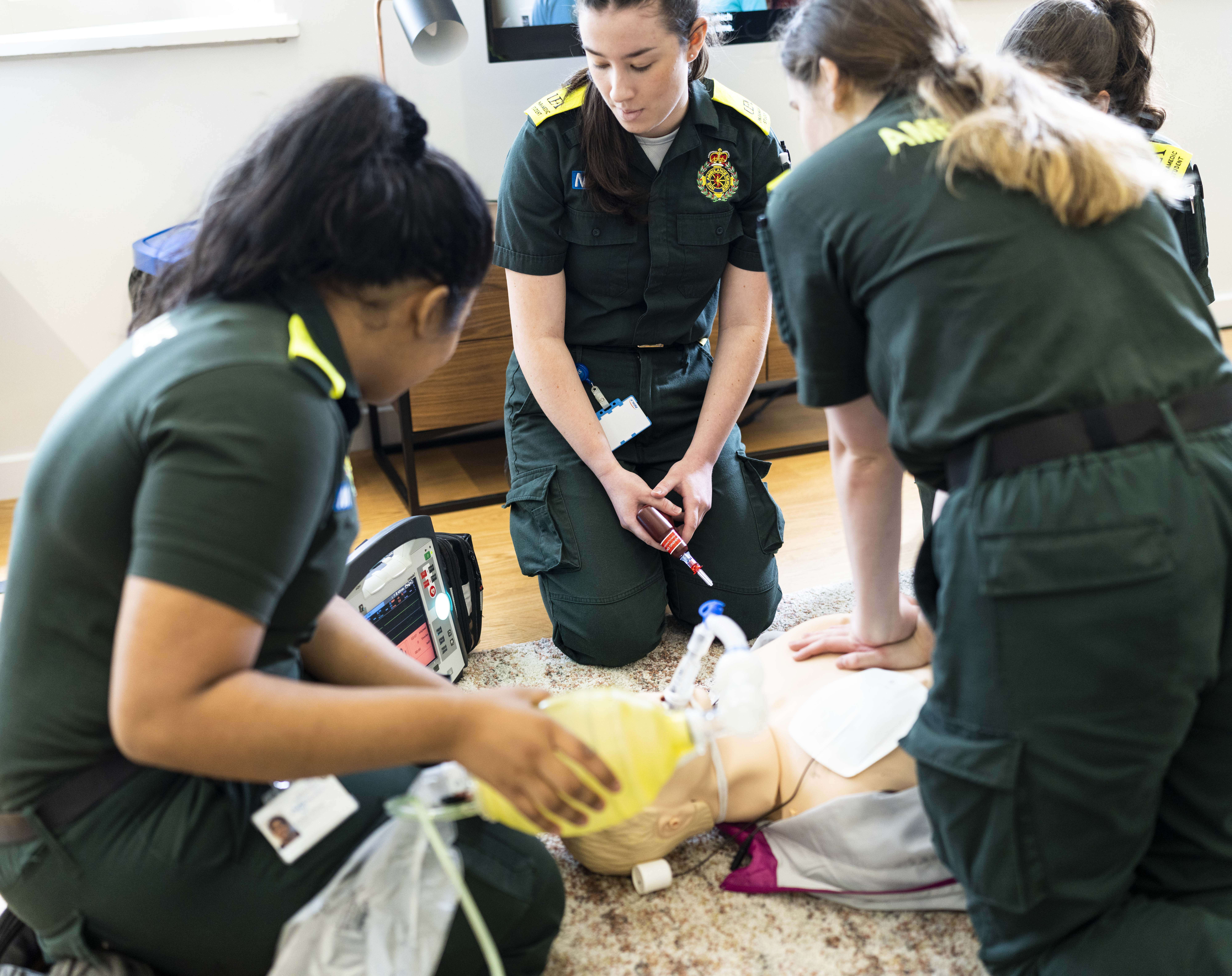 Nursing students practicing CPR