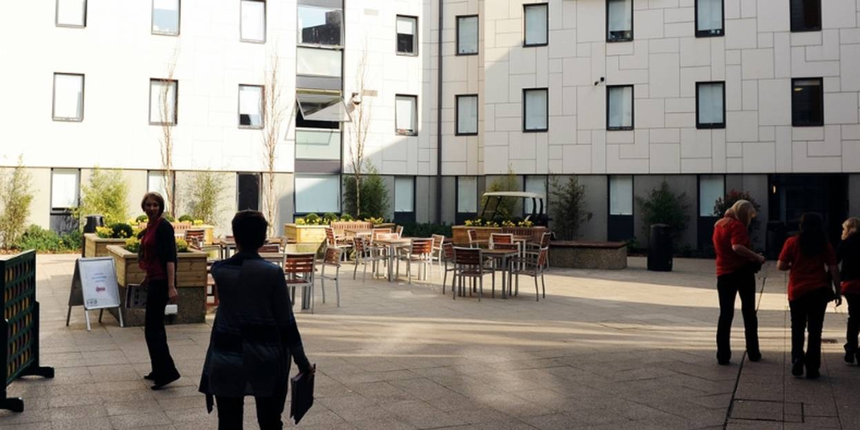 INTO UEA Accommodation Courtyard